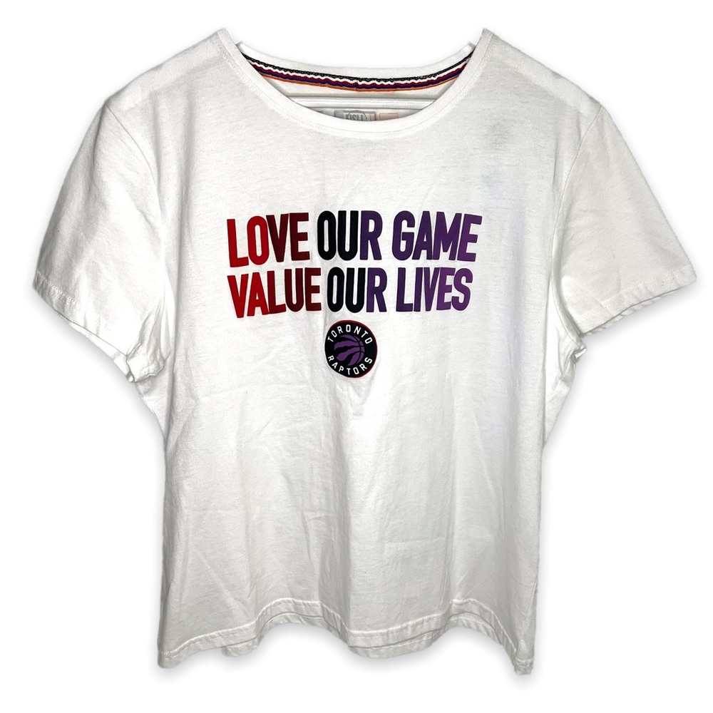 NEW FISLL White Toronto Raptors T Shirt Basic Tee Plus Size XXL